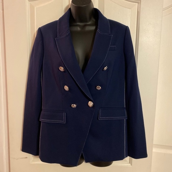 “TAHARI” Double Breasted Contrast Blazer Jacket - Picture 4 of 16